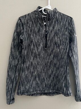 Nike Pro Hyperwarm Women’s Size M Gray Athletic Long Sleeve Zip Running